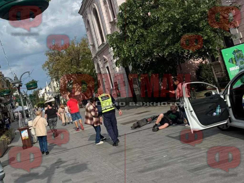 Мъж счупи крак след падане с ел.тротинетка в центъра на Бургас (СНИМКА)